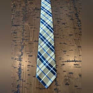 Chaps 100% silk plaid tie
